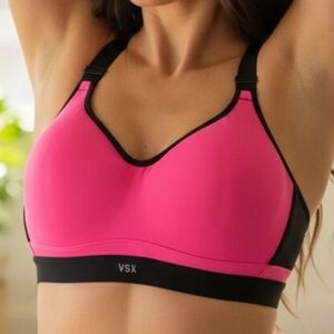VSX Vibrant Pink and Black Sports Bra